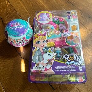 Polly pocket unicorn and LOL surprise